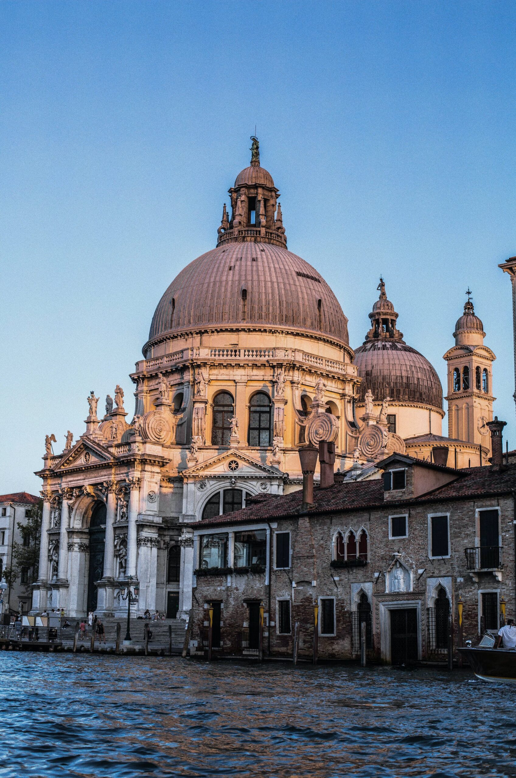 From Eternal City to Floating Beauty - Aerial view of a futuristic floating cityscape resembling Venice, with intricate waterways, gondolas, and architectural marvels, symbolizing the transformation from the Eternal City to the concept of a Floating Venice